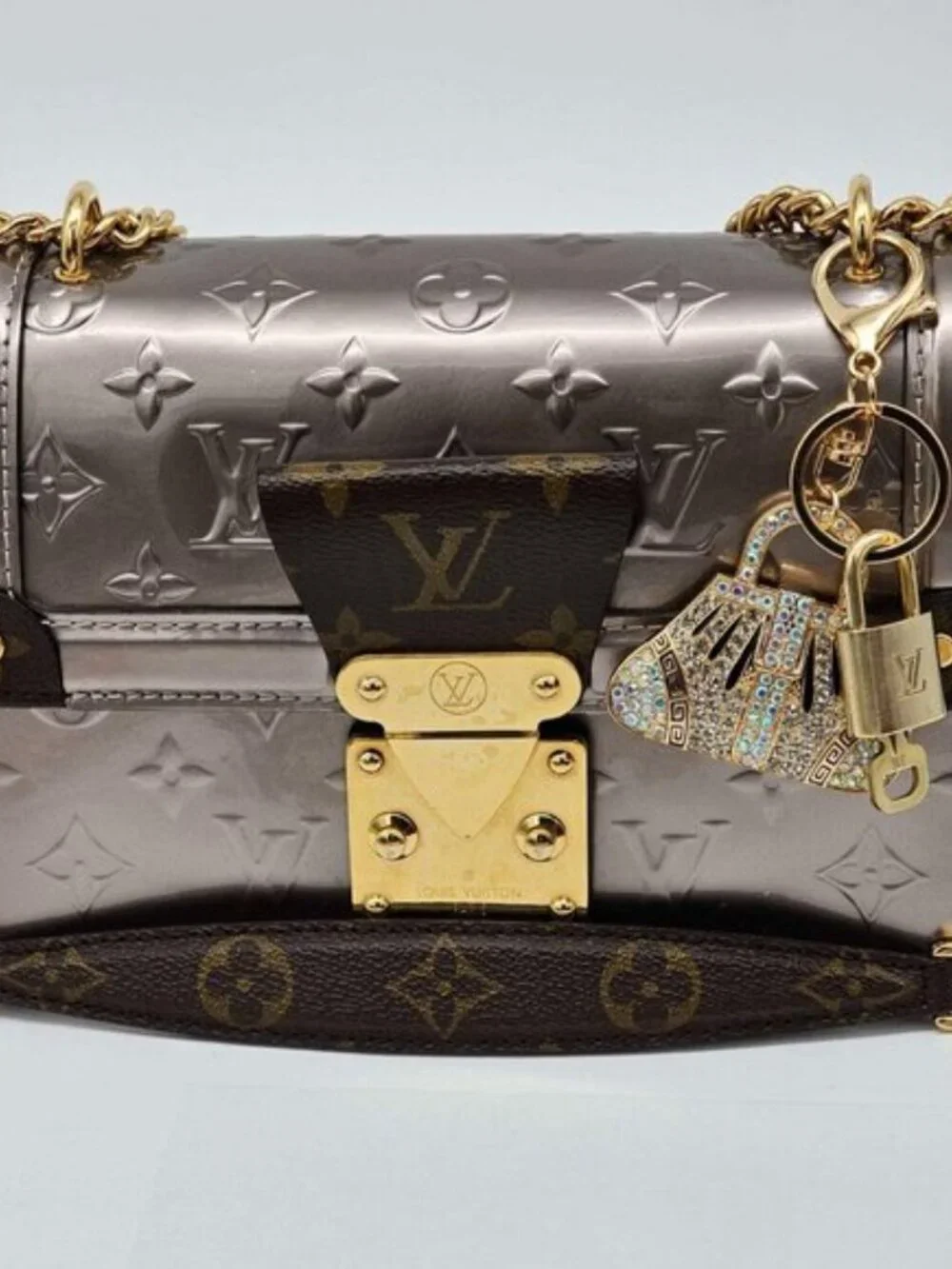 Louis Vuitton Authentic Gold Padlock 🔒 Key + Unbranded Keychain Bag Charm